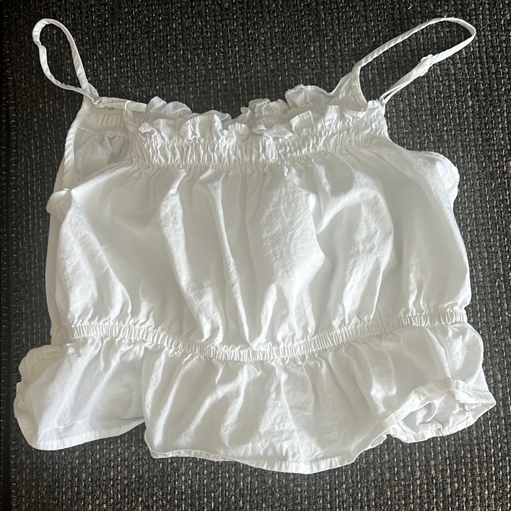 White Ruffled Camisole Top - Picture 2 of 2
